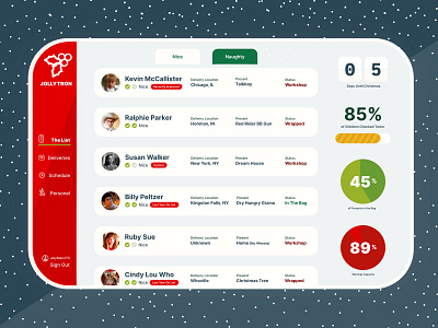 Santa's Workshop UI christmas ho ho ho nice list santa santa claus ui ux