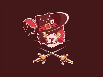 Cat in Boots animal cat character gaming hat identity illustration mascot mascot logo puss in boots rapier sword vector vector art