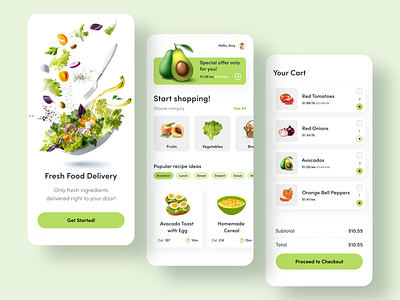 Fresh Food Delivery App app delivery design food food delivery graphic design green healthy salad ui uiux ux web website design