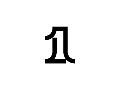Number 1 alphabet logo design icon logomark mark monogram number1