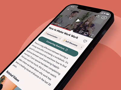 Marriage App- Video Screen add to favorites animation audio banner favorite figma like motion design podcast progress bar toast toggle ui design ux design video screen youtube