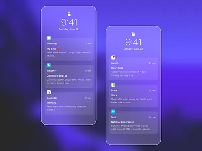 Glassmorphism Notifications adobe xd app app design clean dailyui free free resource glassmorphism minimal neumorphism neumorphism ui notification notification center notifications redesign translucent transparent ui uidaily vector