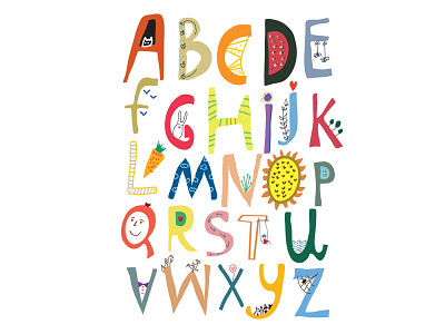 Funny alphabet in vector alphabet artistic bright childrens illustration design funny handdrawn illustration illustrator kids letters nice set vector