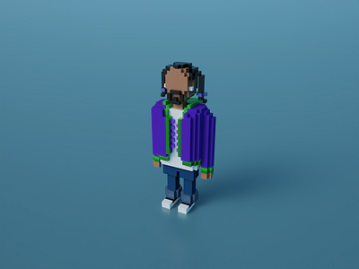 Snoop Dogg in Voxel Art 3d 8bitart blender characterdesign cubes illustration lowpoly lowpoly3d lowpolyart magicavoxel pixelart snoop dogg voxelart voxels