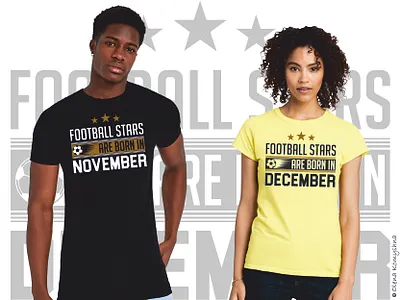 Football stars are born in November (December) football football style footballer illustration olenakomyshna print sport sport print style vector
