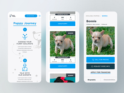 Puppy Buddy Mobile Website interface ui ux webdesign