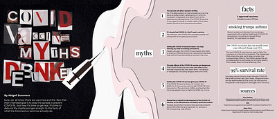 Covid Myths Debunked (made in 2020, stats likely changed) design graphic design illustration typography