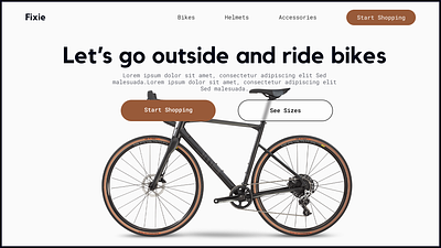 "Fixie" Bike Retail Desktop Home Page_Study branding composition design dribbble product design course graphic design home page jesse showalter layout typography ux website