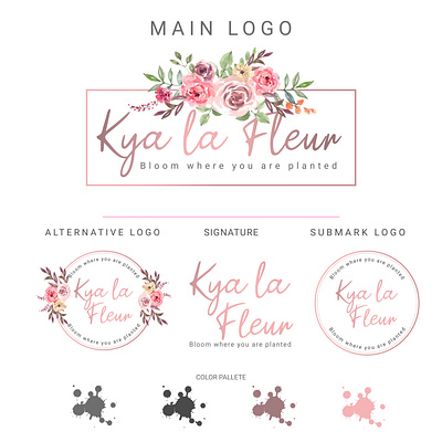 This is watercolor feminine Logo beauty beauty logo blog logo branding customlogo design feminine logo floral logo flower logo logo logo design logodesign pink color logo pink logo signature logo watercolor watercolor logo