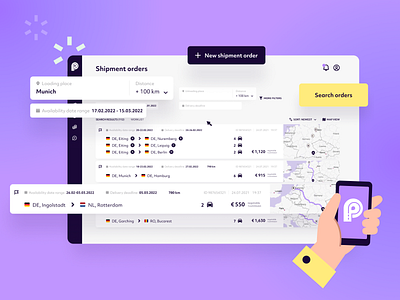 Prilo – Connecting Carriers & Shippers with Ease car transport design landing page logistics logisticstech marketplace supply chain transport platform ui web design