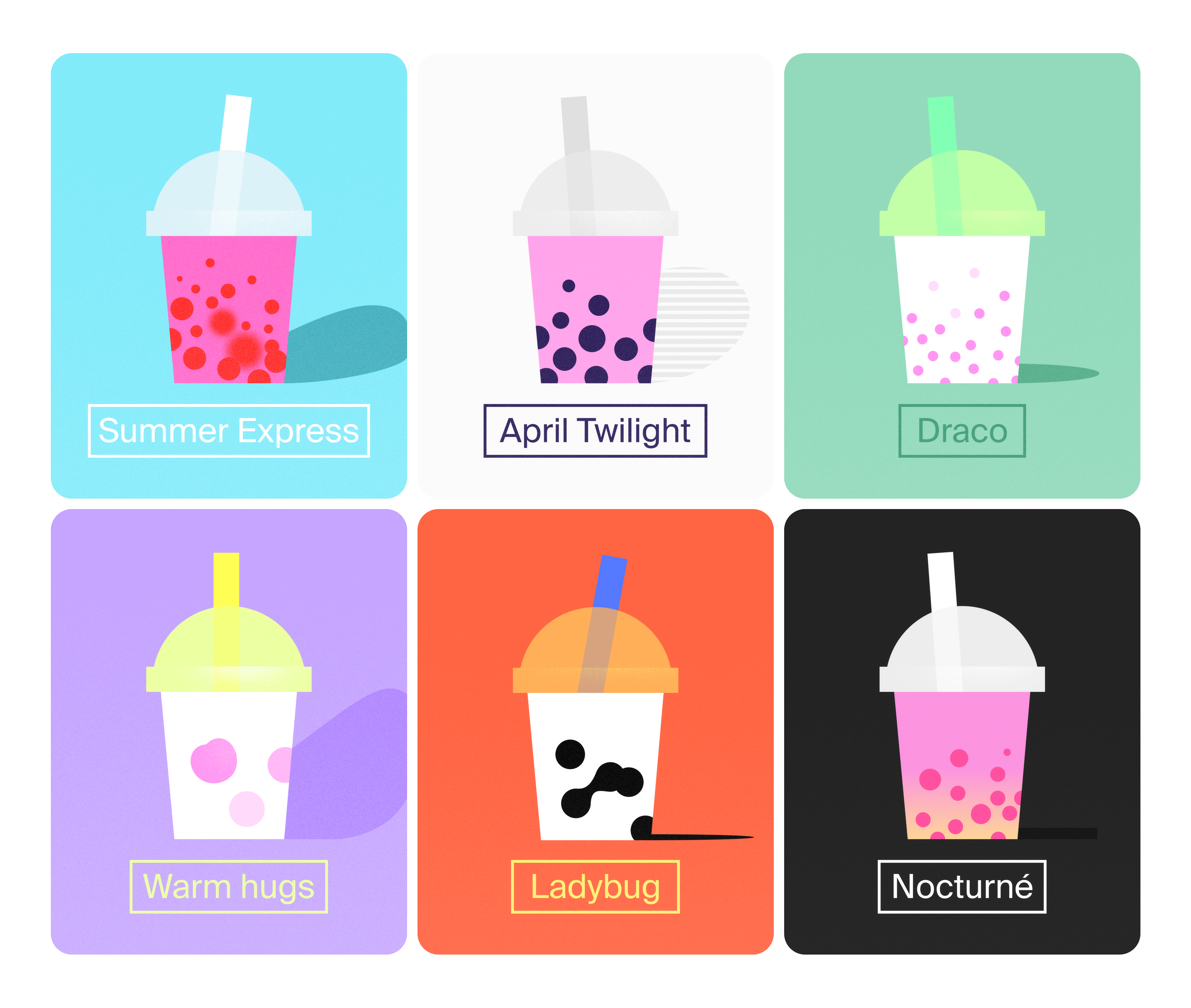 Summer Express bubble tea illustration product illustration