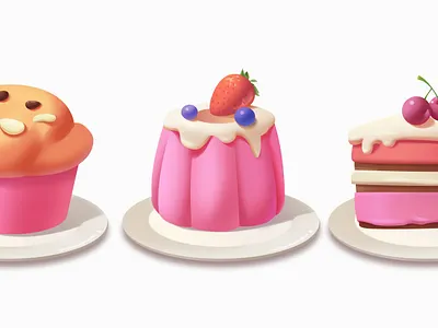 Cup cake 3d design motion graphics ui