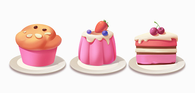 Cup cake 3d design motion graphics ui