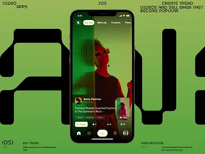 Video Sale animation app apps editor fashion instagram interface ios ios 16 iphone iphone 14 mint minting mobile nft slide social streaming tiktok video