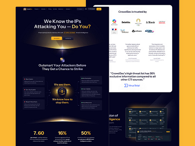 New CrowdSec Homepage cybersecurity dark diagram homepage illustration saas web