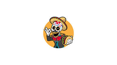 Sugar Skull Taco Logo branding illustration logo