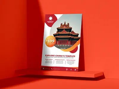 Explore China's Temples with Wanderlust Expeditions branding design flyer graphic design typography