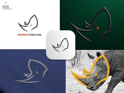 Rhino Forline Logo animal branding corporate branding design illustration logo logodesign rhino vector