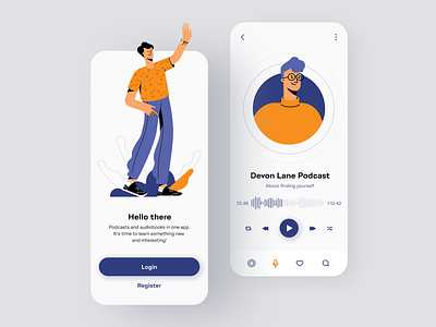 Podcast And Audiobook App app app design art audiobook design design art designer illustration interface ios listen mobile mobile interface podcast podcast app shakuro ui user user interface ux