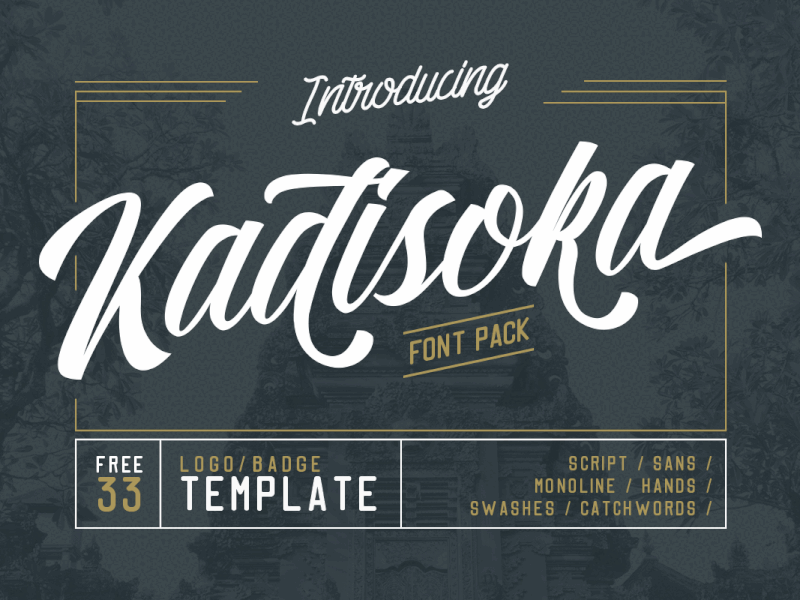 Kadisoka family 5 Fonts elegant font pack freebies