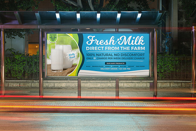 Farm Fresh Milk Billboard Template egg farm farmer feast fresh market goat harvest juice local producer market milk milk advertisement ideas milk poster design milk poster ideas milk tea flavors milky way organic poster product