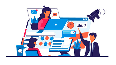 teamwork business people illustration remotework team teamwork work