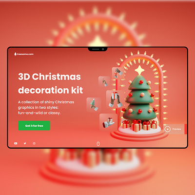 3d Christmas Decoration Kit Landing Page apple design figma landing page landing page design ui user interface design ux uxdesign web design webdesign