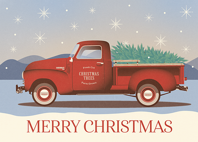 Christmas Truck Illustration branding design illustration logo vector
