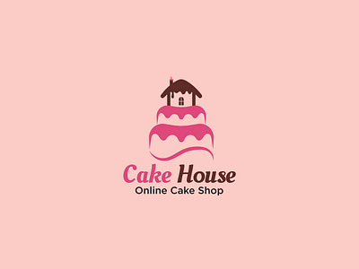 Cake House Logo branding cake logo cake shop logo chocolate logo coloring logo design food cake logo home cake home cake logo house cake house cake logo icon illustration logo minimal