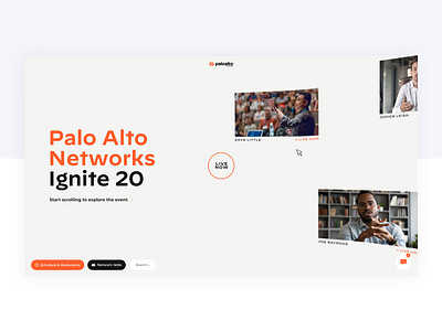 Palo Alto Networks - Cybersecurity Conference 360 3d branding design event list live scroll ui web website