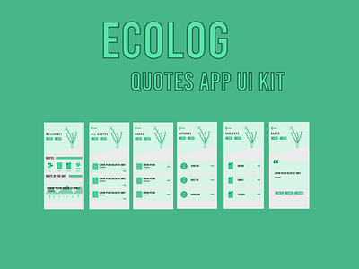 Ecolog QUOTES APP design eco ecology mobile ui