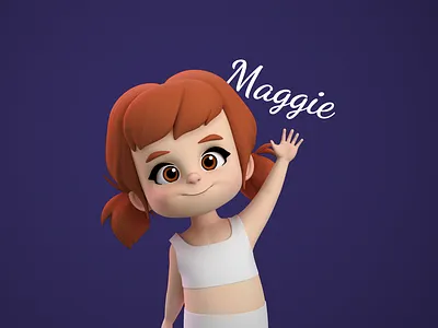 Maggie 3d cartoon cartoon character character design female character girl kid stylised stylized toon