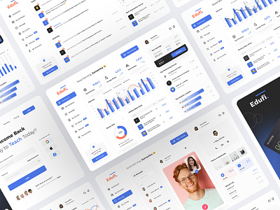Edufi - E Learning Dashboard 2022 clean course creative dashboard design e learning e learning dashboard education education dashboard education web app learning learning dashboard minimal online course trendy typography ui uiux web application