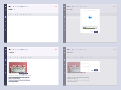 Broadcaster App - Content Editor card content dailyui design editing editor form process flow progress bar ui upload upload file ux web
