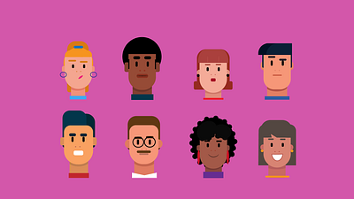 people character design color style design face flat art flat art illustration character flat design girl character illustraion illustration illustrator reactions