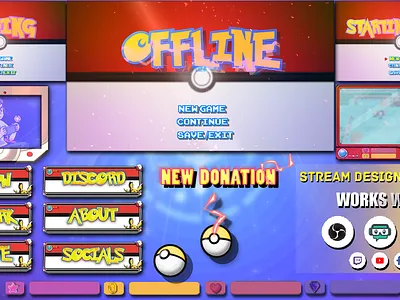 Twitch Animated Overlays Package - Pokemon Theme animated twitch overlay cute twitch panels cutetwitchoverlay pokemon stream design streamingoverlay twitch twitch graphics twitch overlay twitch overlays twitchbanner twitchgraphics twitchpack twitchpanels