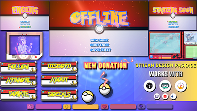 Twitch Animated Overlays Package - Pokemon Theme animated twitch overlay cute twitch panels cutetwitchoverlay pokemon stream design streamingoverlay twitch twitch graphics twitch overlay twitch overlays twitchbanner twitchgraphics twitchpack twitchpanels