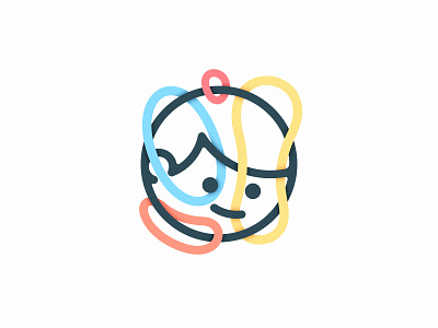 1444 - Worever Boy 3d abstract blur branding circle colors depth elastic face flat illustration lights lines organic shadows smile sticker stroke