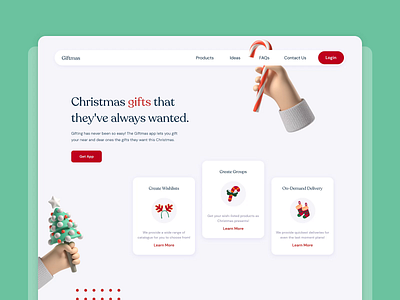 Christmas gifting product - Web design 3d 3d animation animation blender character christmas homepage ui ideas illustrations inspiration motion design ui ui design ui inspiration uiux userinterface website inspiration