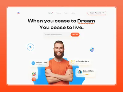 Modern Portfolio landing page UI UX design all app design header section home page landing page portfolio header portfolio landing page portfolio site portfolio web design portfolio website ui ui ui design ui designer uiux design ux design ux designer web web design website design