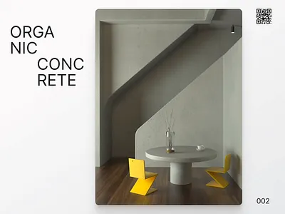Organic Concrete 3d 3d art 3d modeling c4d chairs cinema4d concrete grey interior minimalist octane octanerender render solid table yellow