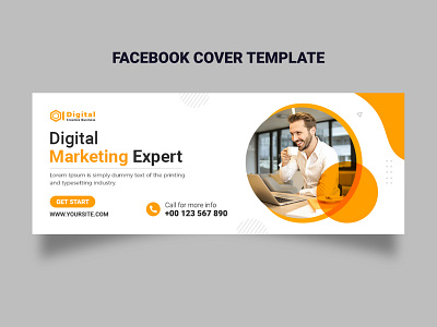 Digital marketing corporate social media Facebook cover template banner