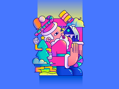 MERRY CHRISTMAS christmas design illustration santaclaus