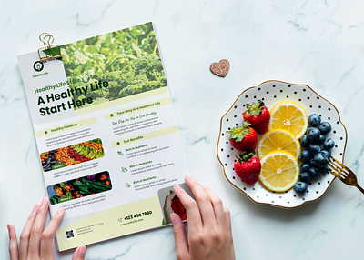 Natural Organic Food Flyer Template design illustration latest new psd psd mockup