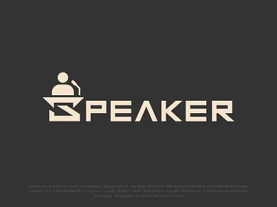 speaker logo app blackandwhite brand brandauxin branding branging business logo clean custom log flat minimal modern mouth nature s logo speak speaker speaker logo typography vector