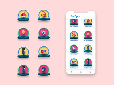 Icon Set #DailyUI #055 badges daily ui dailyui dailyui 055 dailyui055 design figma figma community gamification gamify icons ui