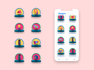 Icon Set #DailyUI #055 badges daily ui dailyui dailyui 055 dailyui055 design figma figma community gamification gamify icons ui