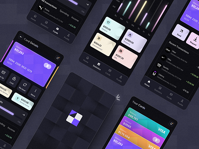 Finance App app app design banking branding cards case study dark theme design finance financial app gradient graphic design minimal mobile app splash screen typography ui ui design ux vector