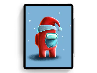 AMONG US SANTA 🎅 in procreate among us applepencil art christmas digitalart how to create illustration ipadpro procreate santa