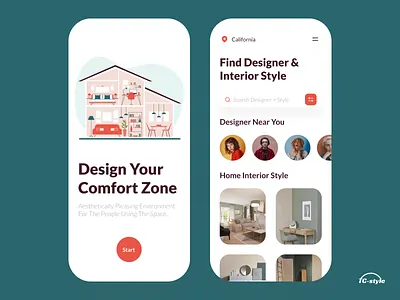 Home Interior App 2020 trend app concept architecture decor decoration home home screen house illustration interior minimal modern ui studio ui ux